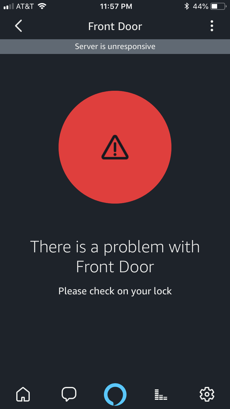 Kwikset 910 server is Unresponsive