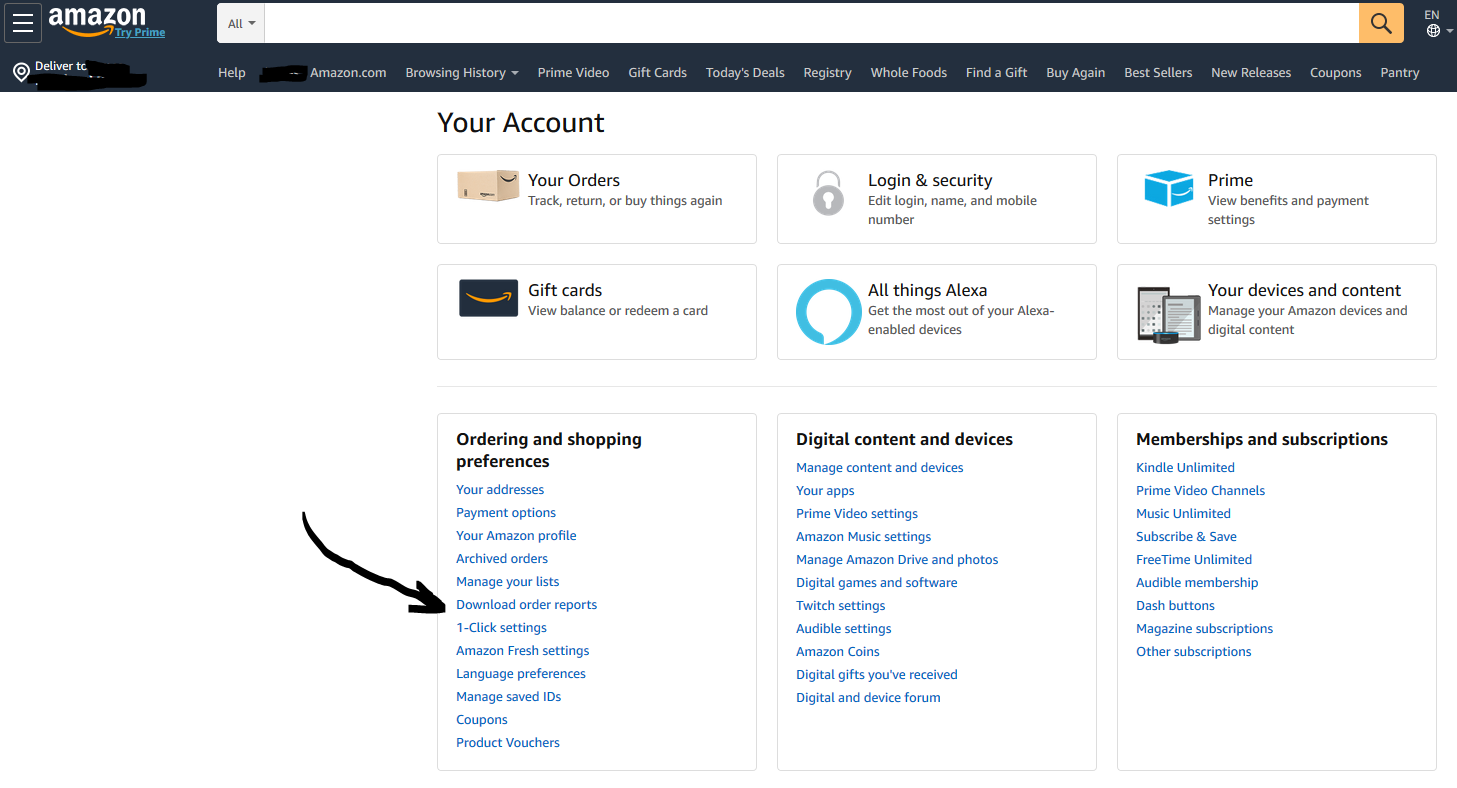 Did Amazon remove the order history reports feature from Amazon Prime