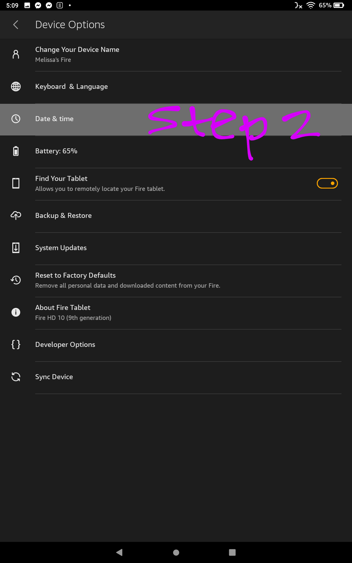 My new Kindle Fire has the wrong time zone selected and the time