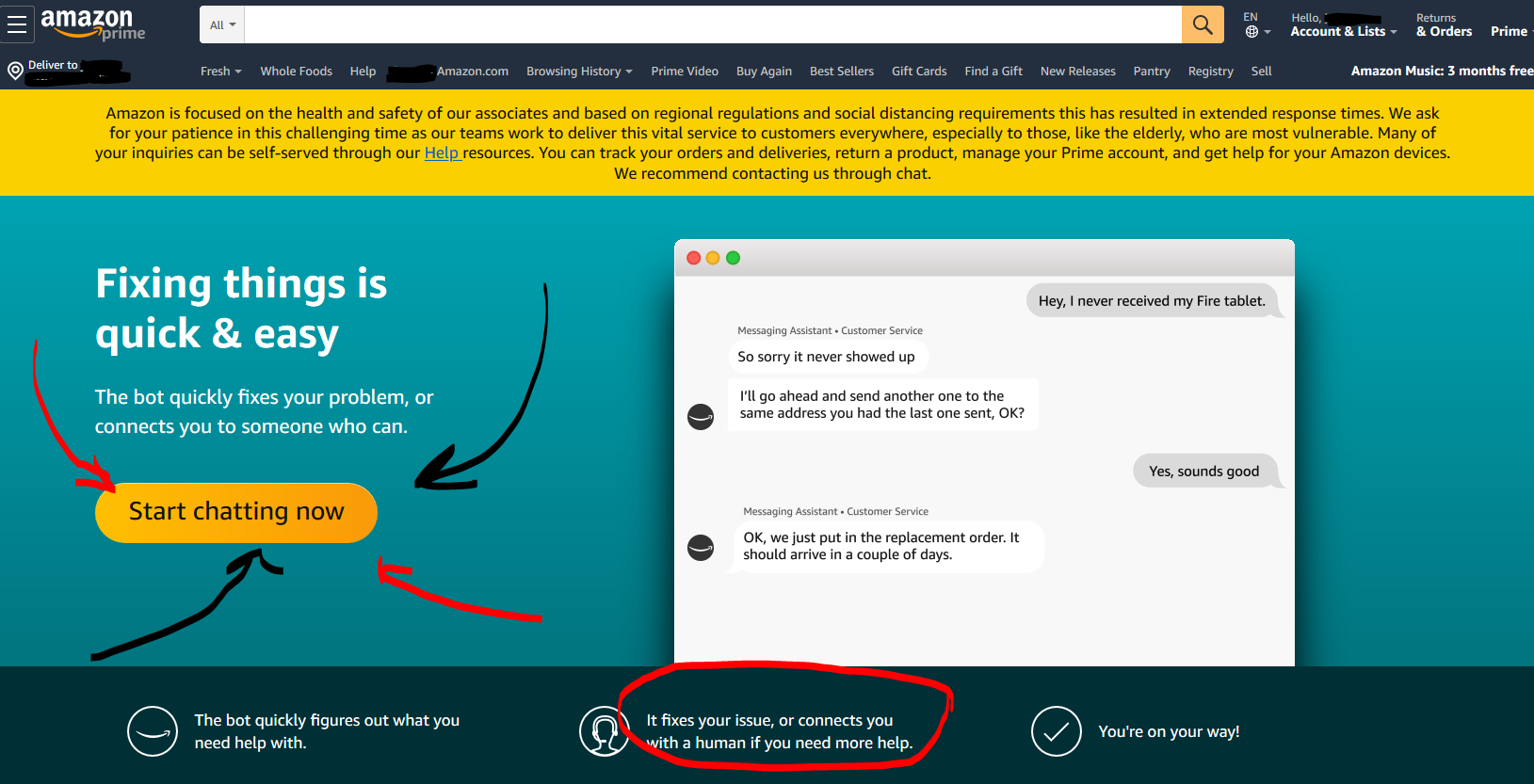 Chat service is down. Get the message, we hit a snag with chat. What is