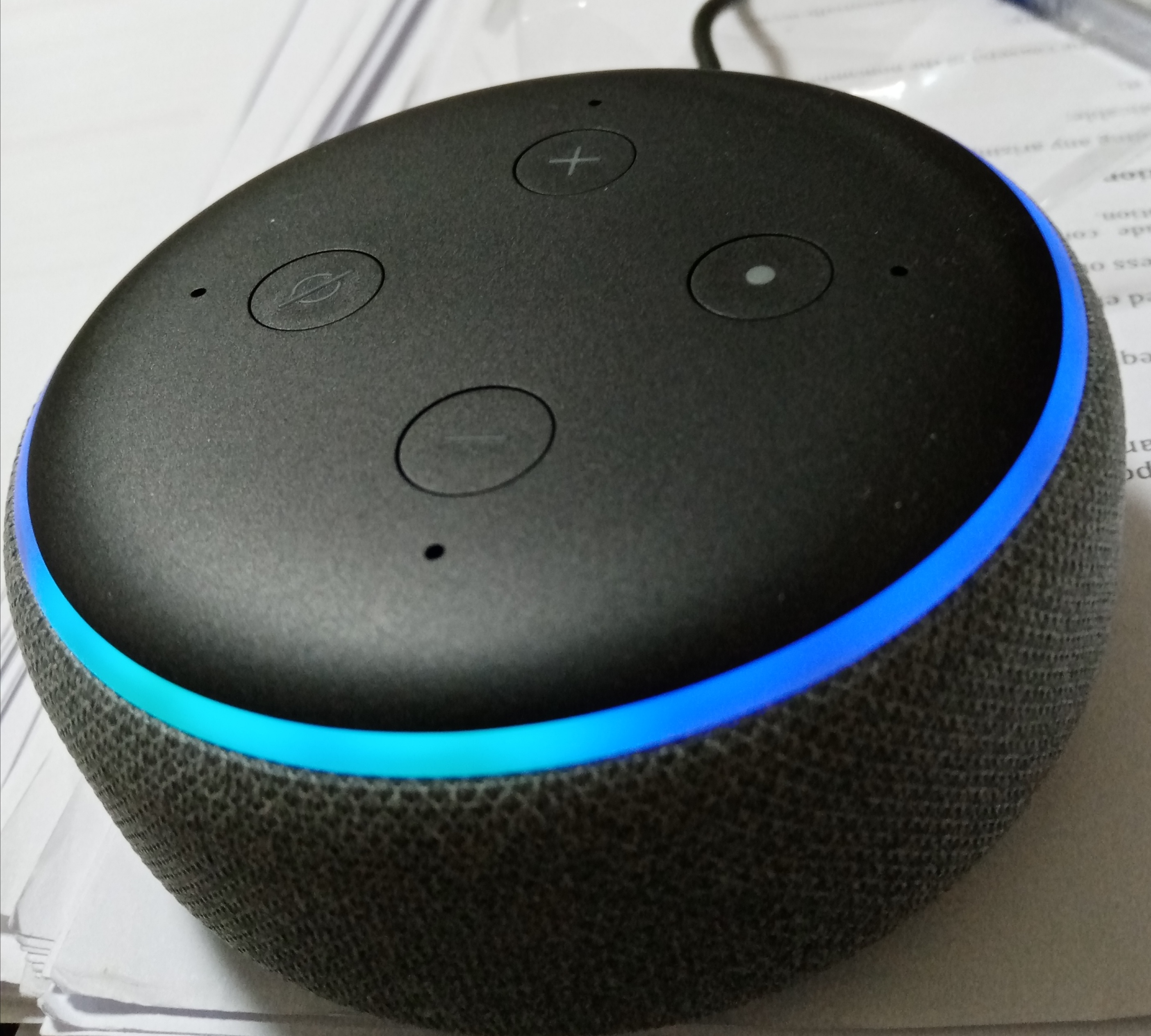 my echo stop responding it is struck with blue light when it receives commands