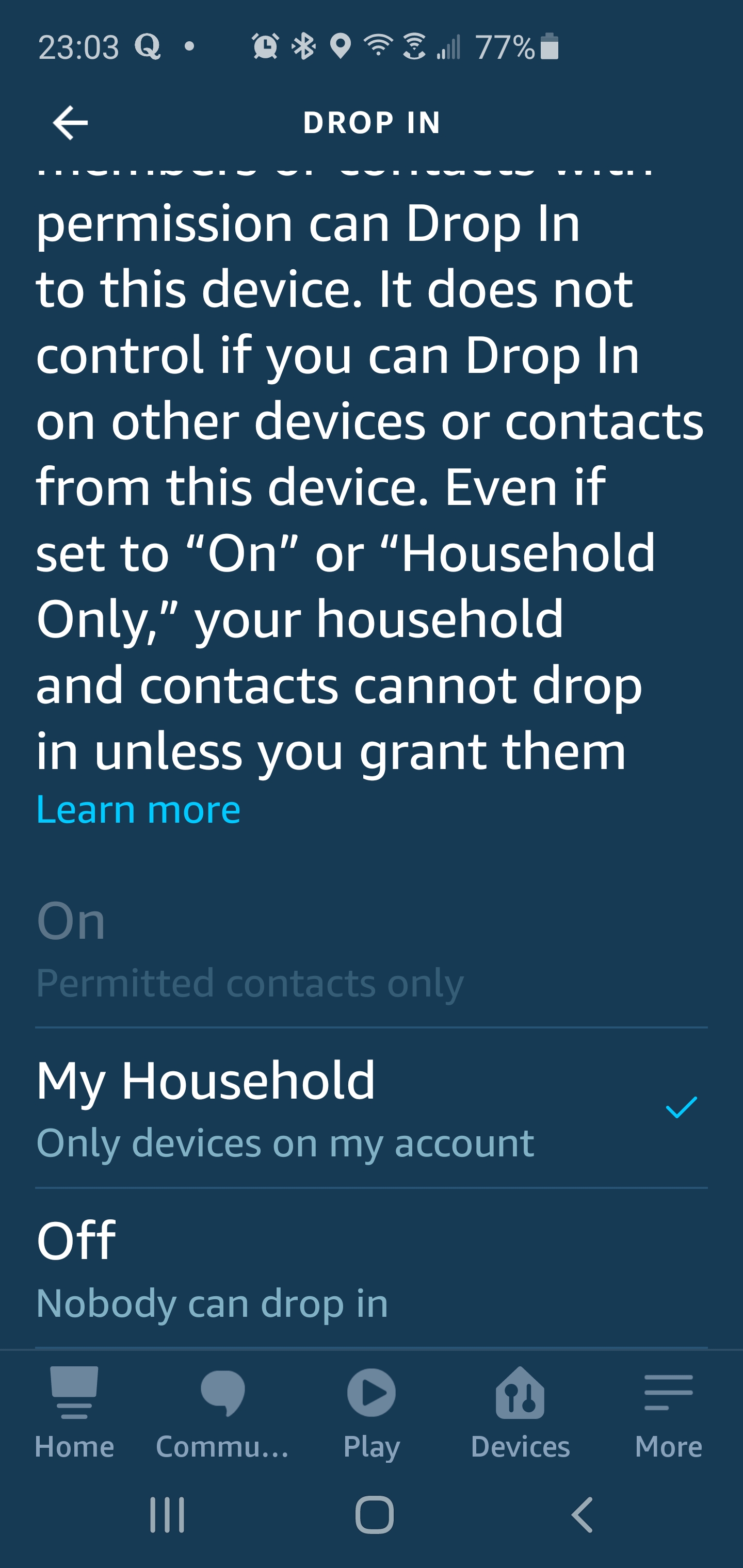 My new Echo Show 8 has a few problems with contacts and drop-in 