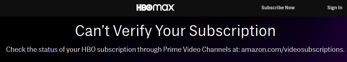 Can't access Prime HBO Max membership on any other device