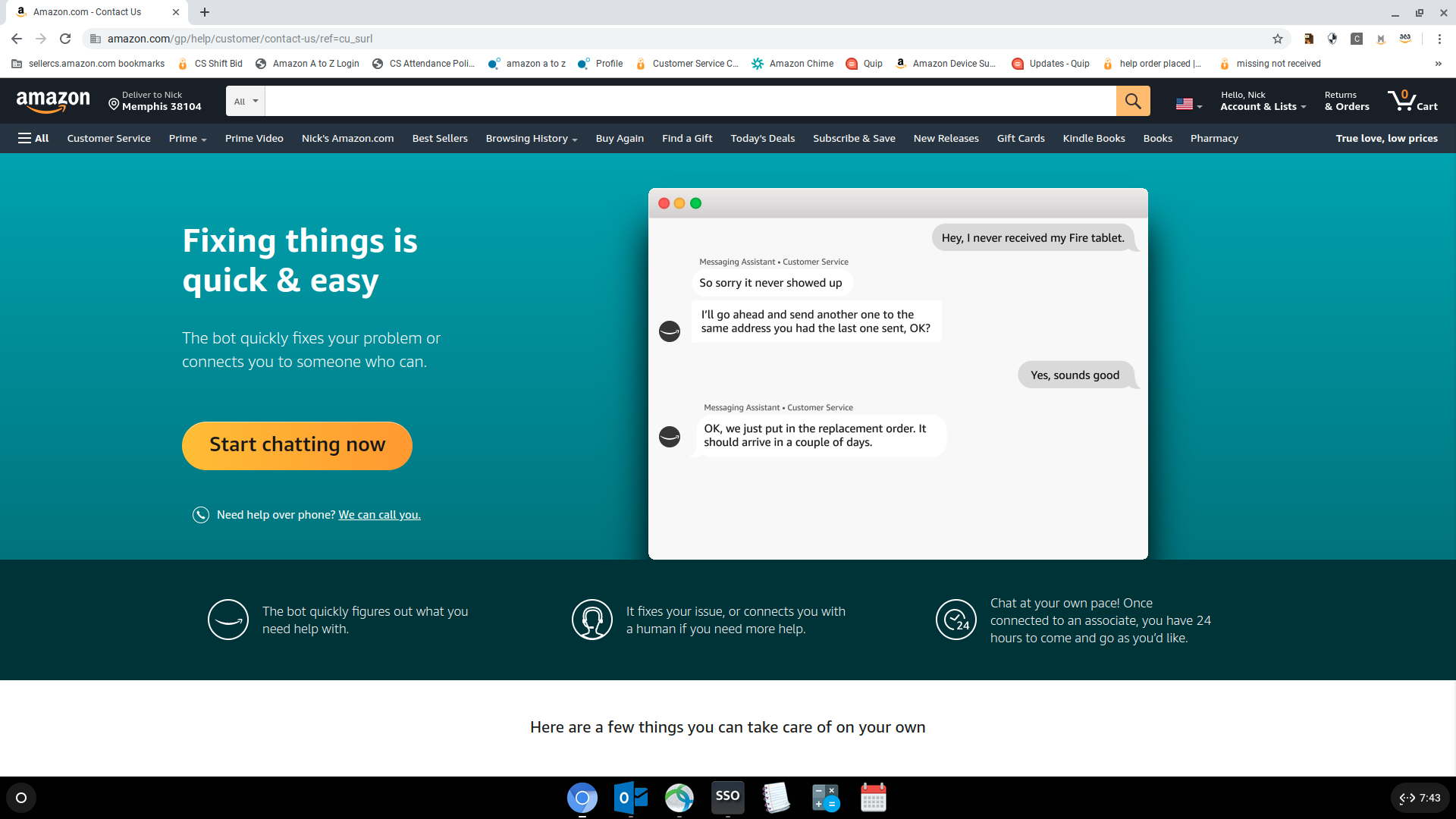How can I have someone from amazon call me?