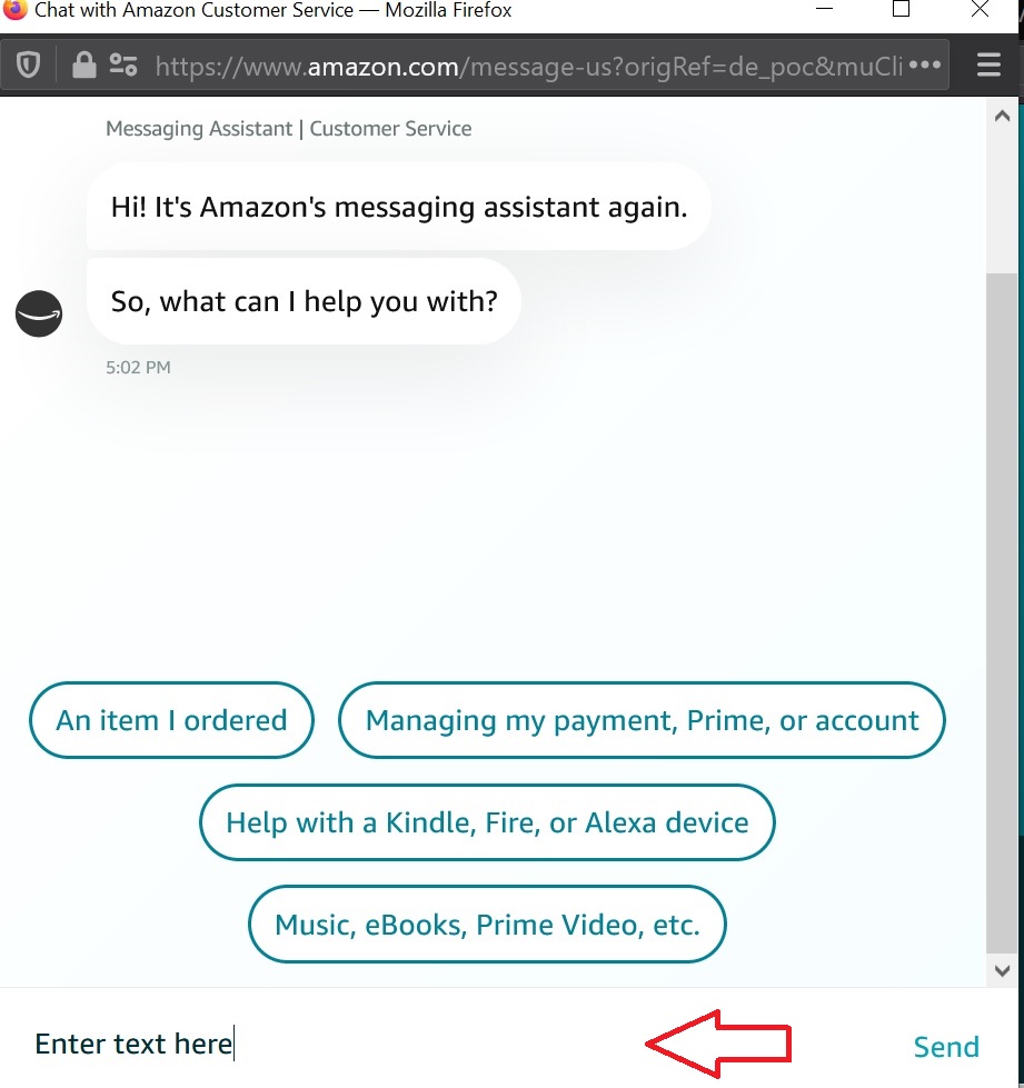 Amazon de customer service chat