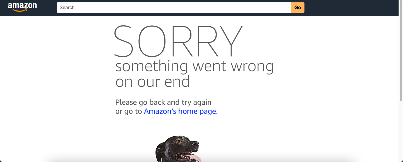 Amazon support page always says "SORRY something went wrong on our end"