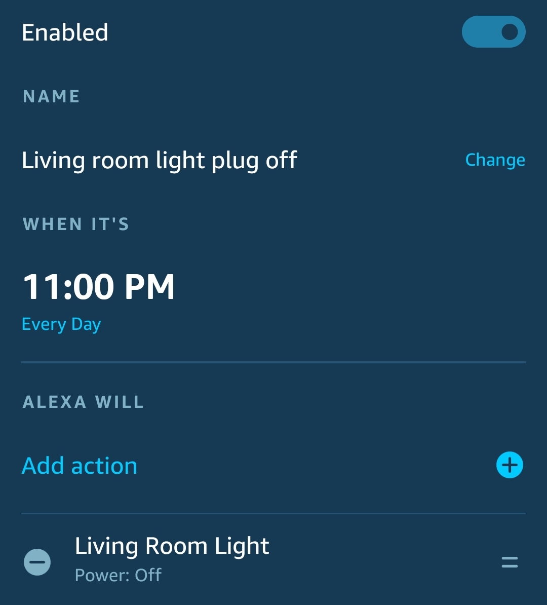 I know how to set up routine to start a light plugged into an amazon ...