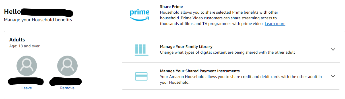 I have a shared household but is not able to get Prime Video