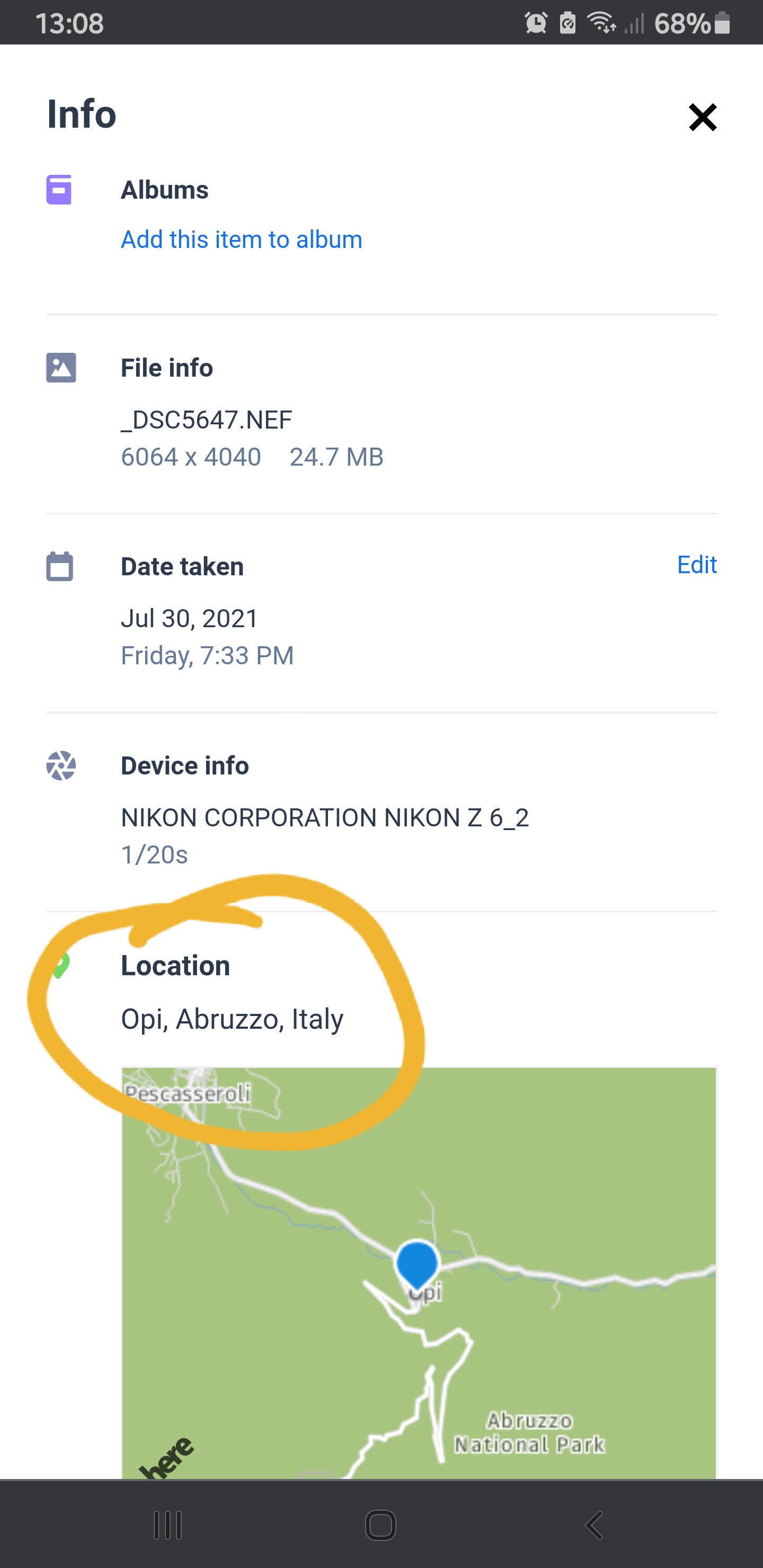 Photo Info Not Showing Photo Location