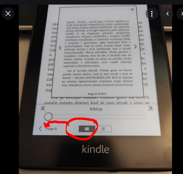How do I turn on my toolbar on Kindle paperwhite