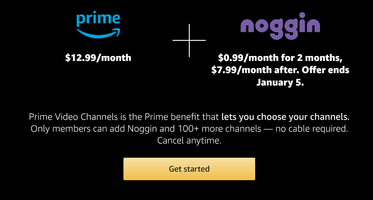 Prime video noggin subscription new arrivals