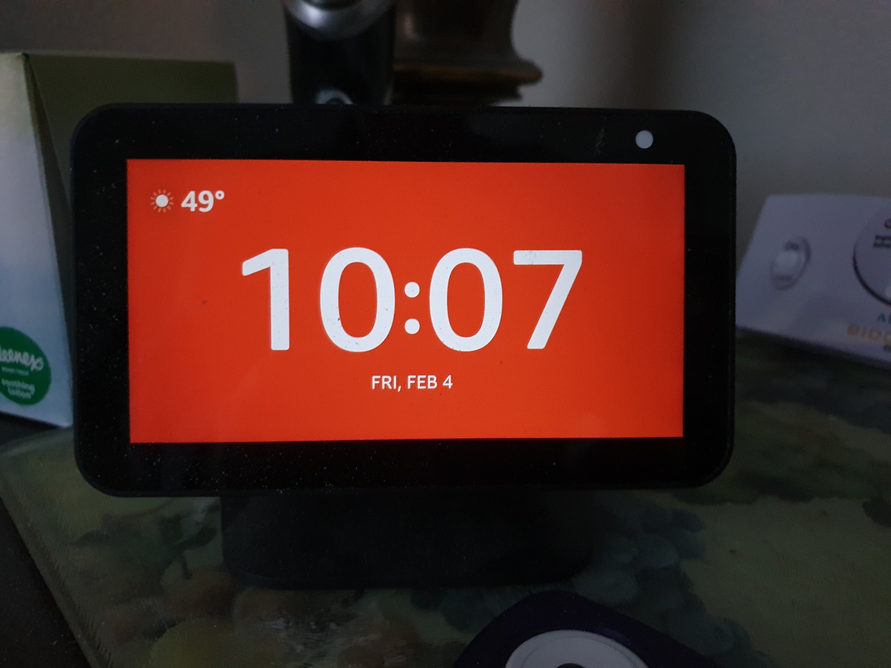 Giant clock display in night mode