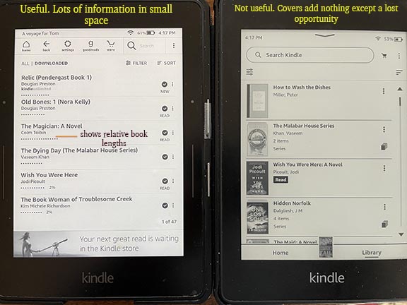 How to display a book's cover on a Kindle