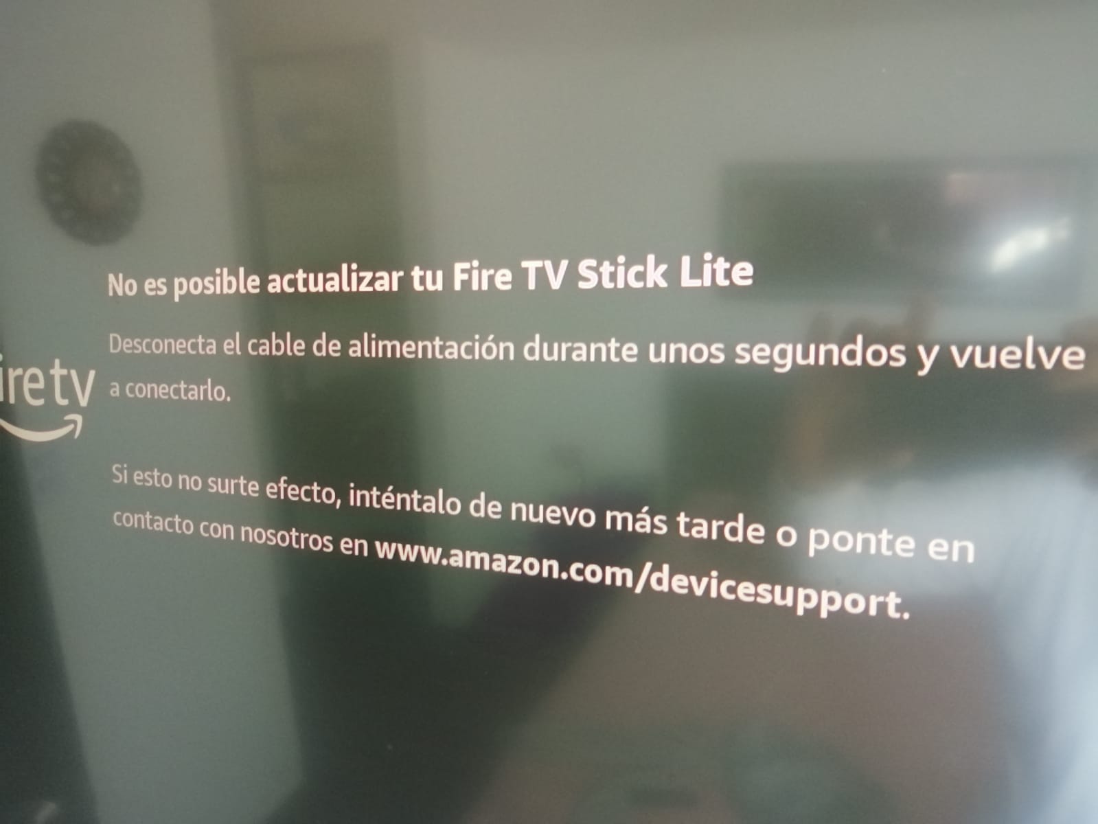 No es posible actualizar el Fire TV Stick Lite.