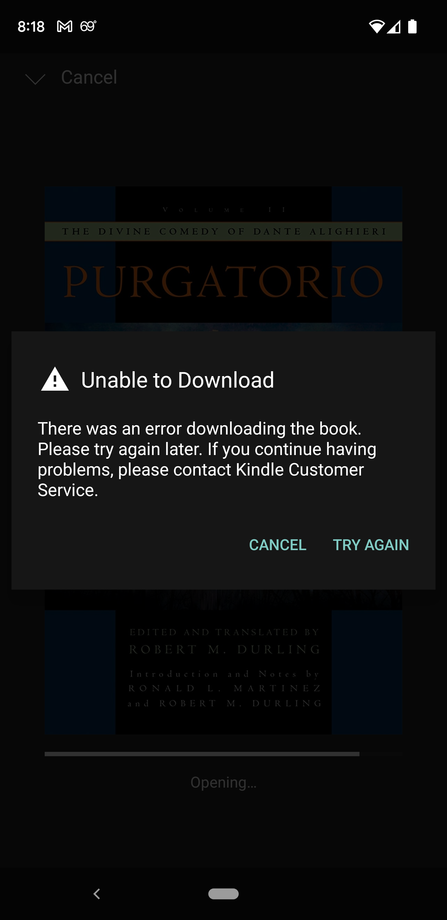 Book won't download