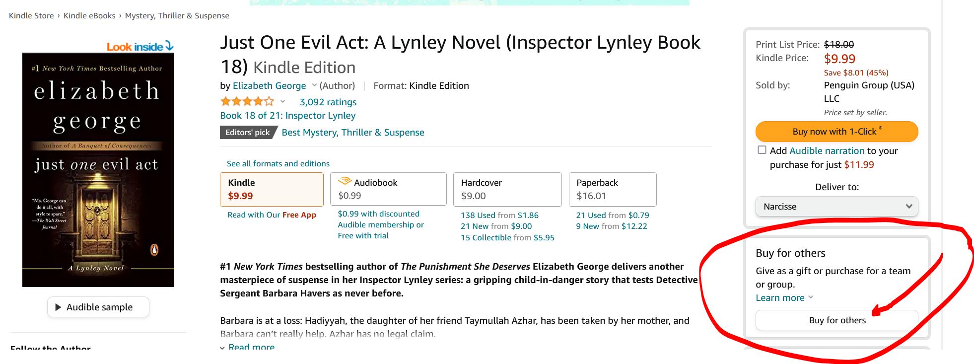 How do i buy a kindle book for a sales friend