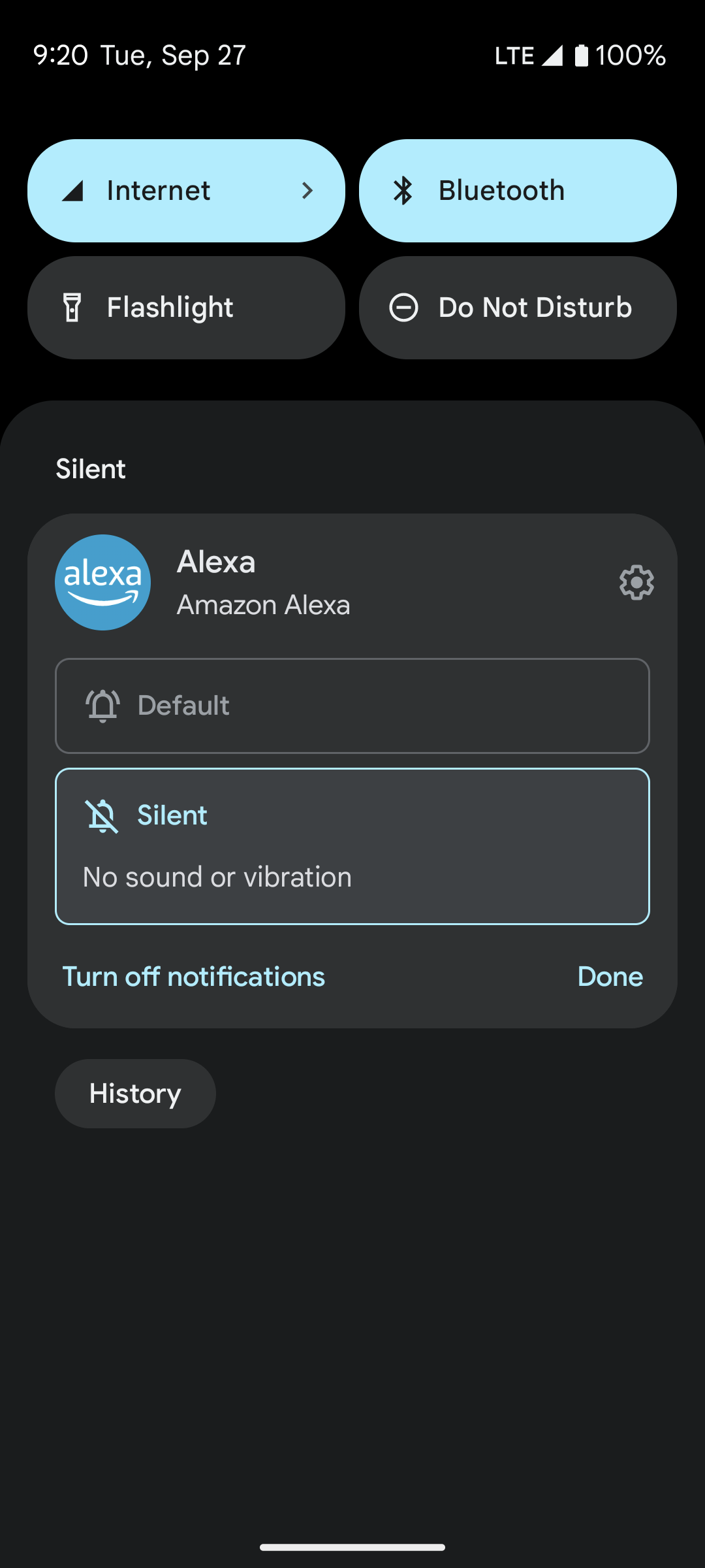 Silent notification &ldquo;Tap the button for Alexa&rdquo;
