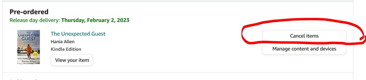 How do I cancel a pre-ordered Kindle book?