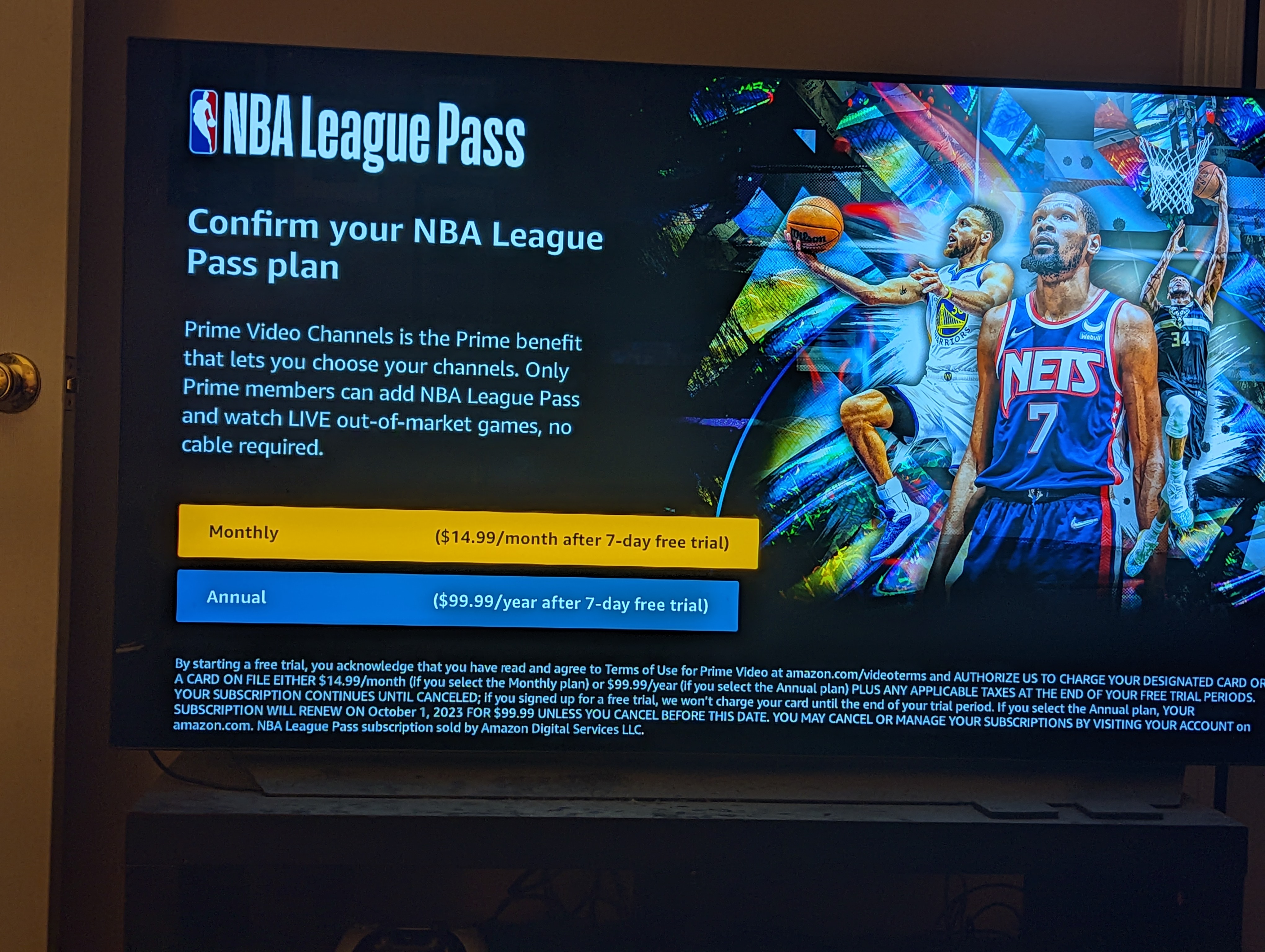 Assinaturas do NBA League Pass estará disponível via Prime Video