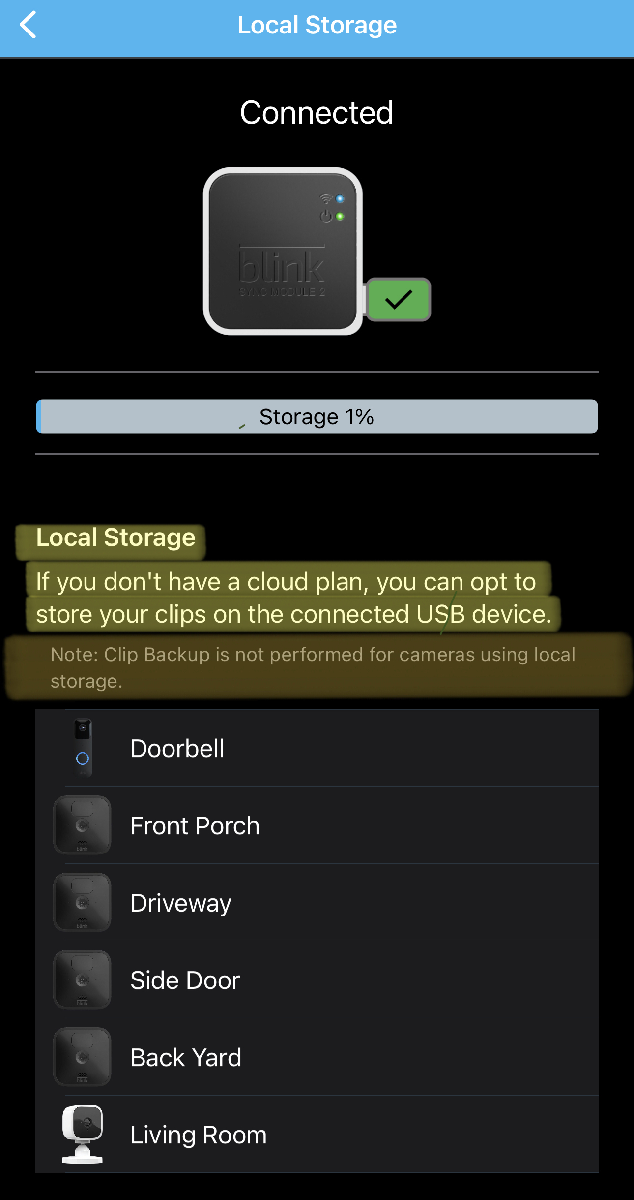 Blink not saving clips when armed
