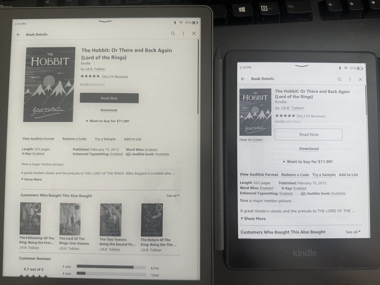 Text size in the Kindle Store on the Scribe model?