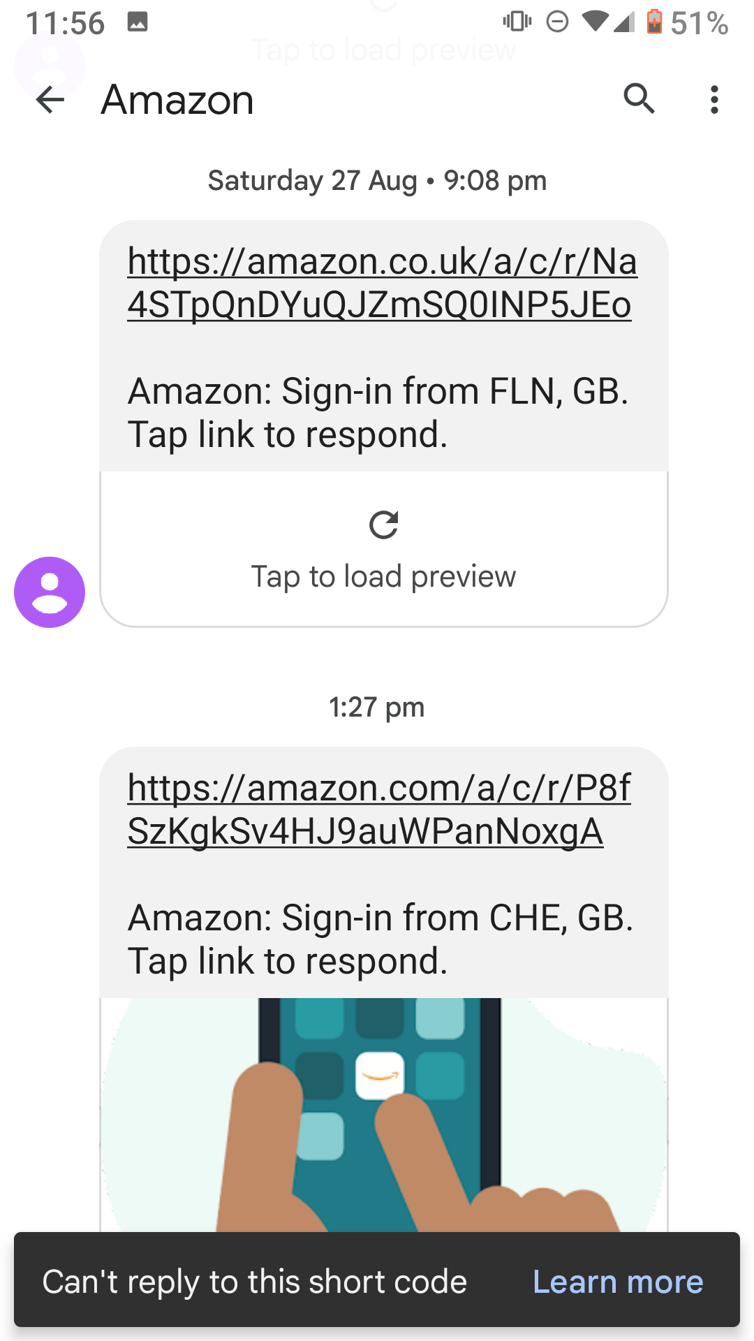 I've received a text saying Amazon sign in attempt from NL. I've received a text saying Amazon sign in attempt from NL.