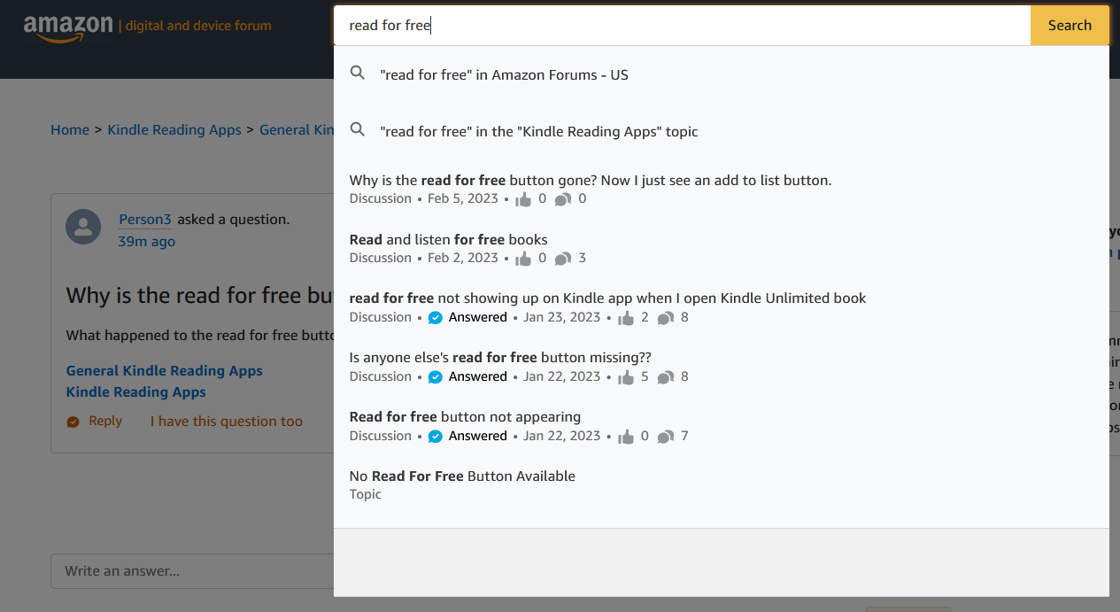Why is the read for free button gone? Now I just see an add to list button.
