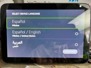 Echo Show 8 is stuck on the language set up