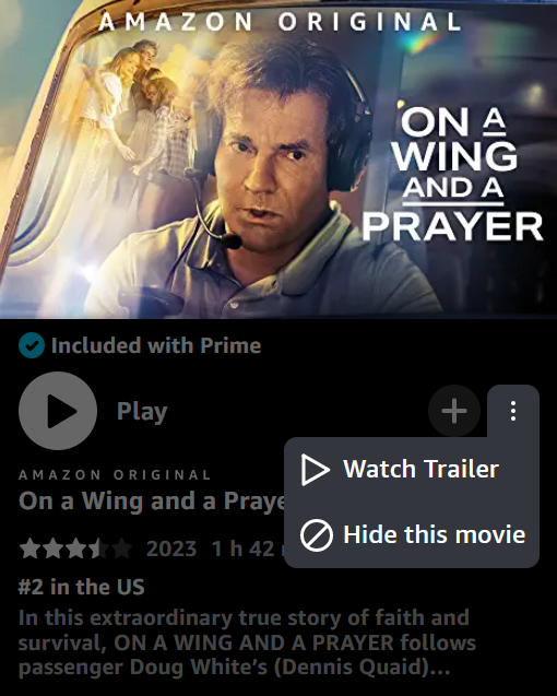 Prime Video hide feature
