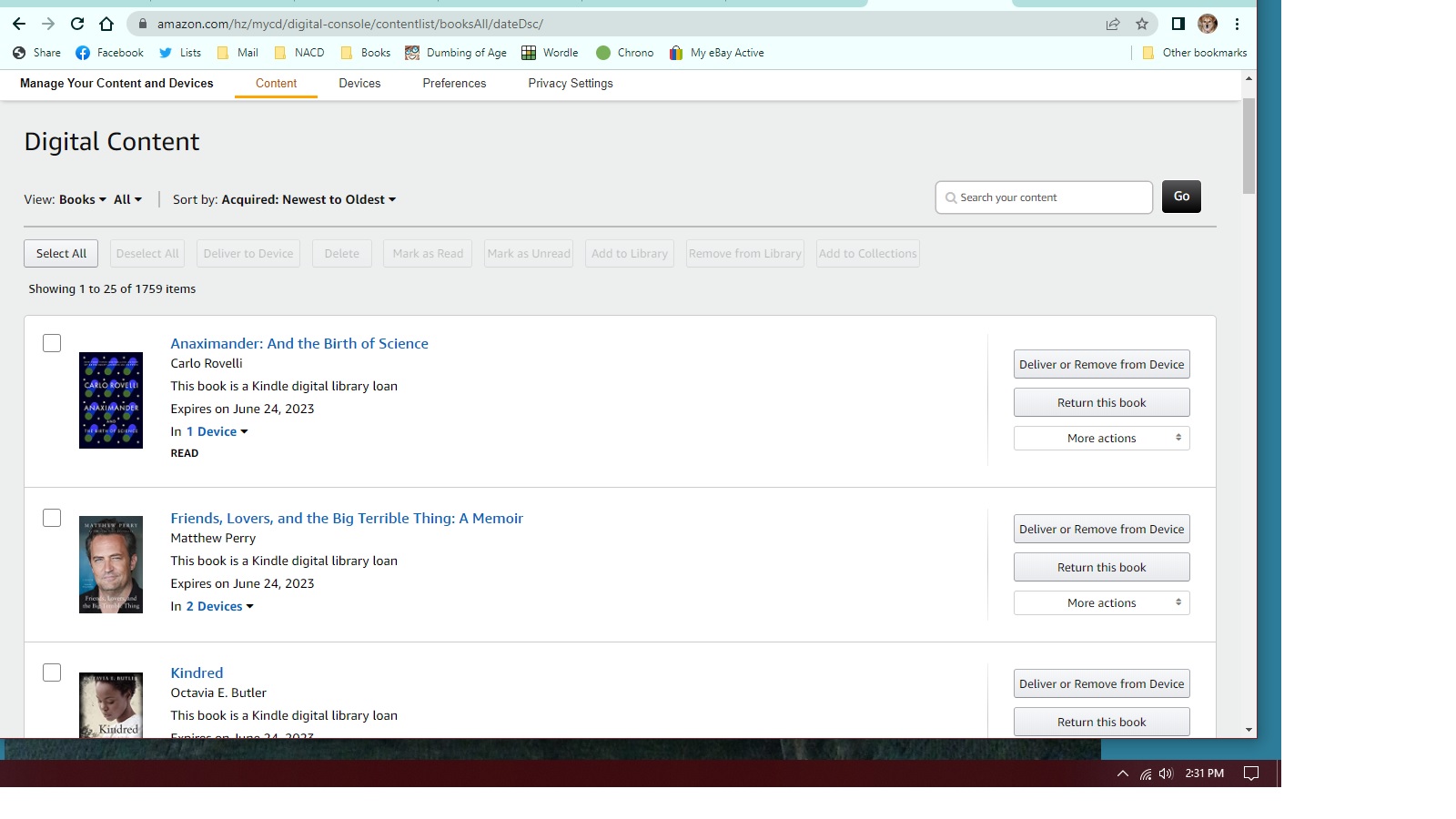 Downloading library ebooks to Kindle