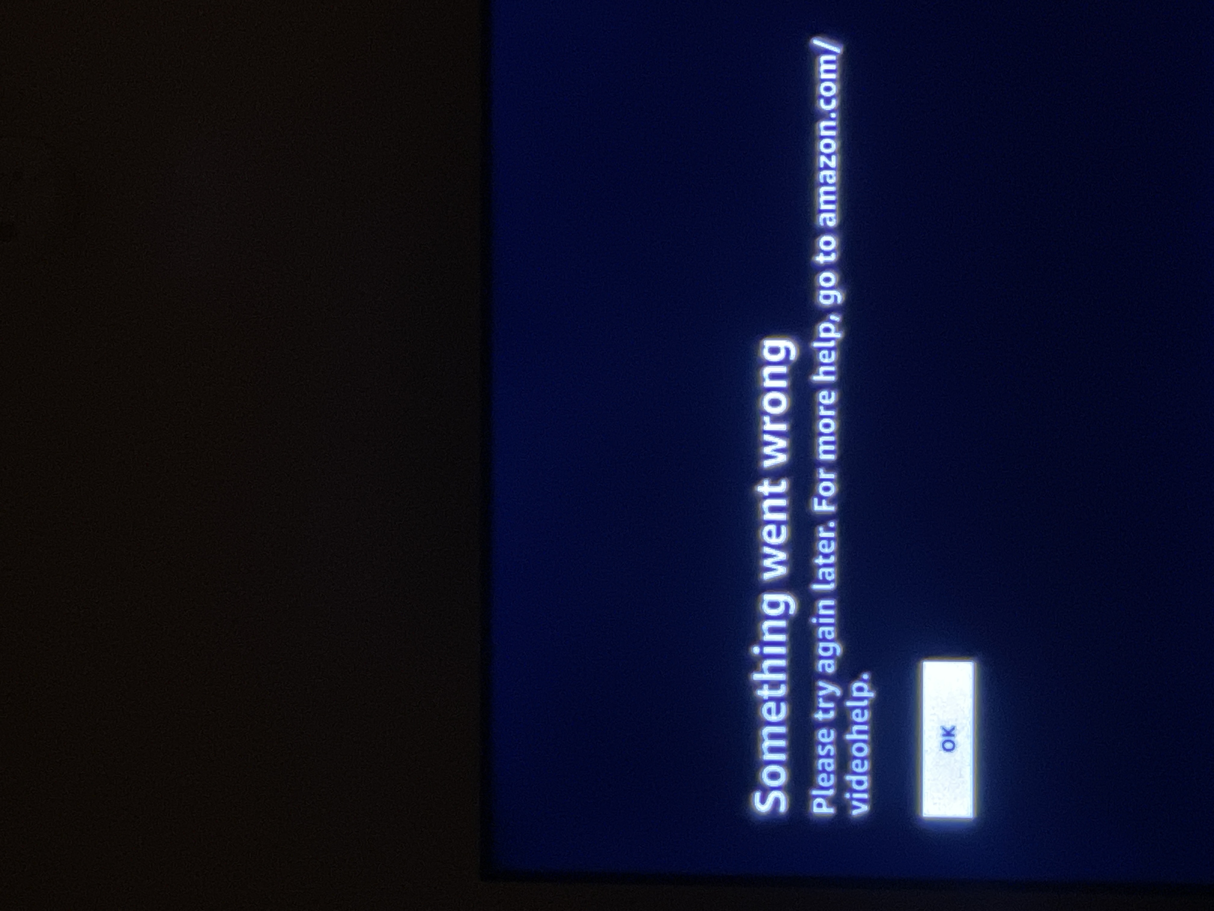 Can browse all the shows but get an error when I push play