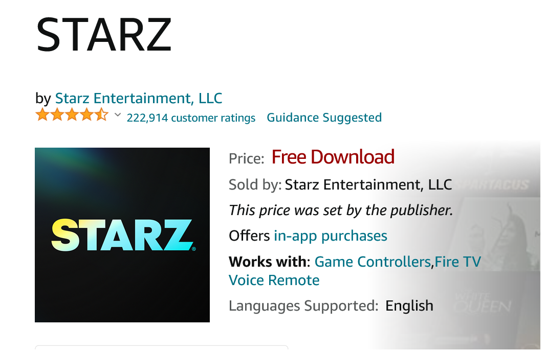 I bought STARZ but not working