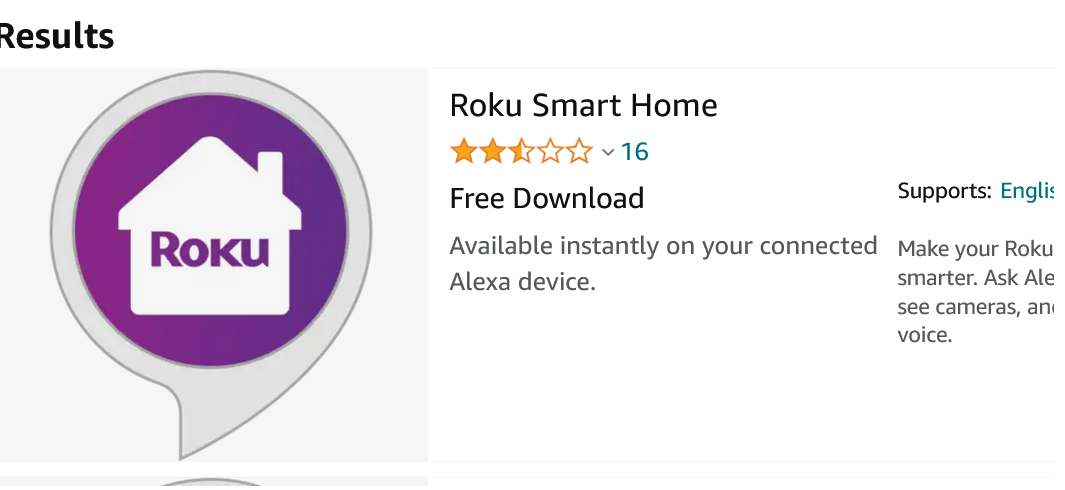 Why I cant Find the roku Smart home in the Alexa skills?