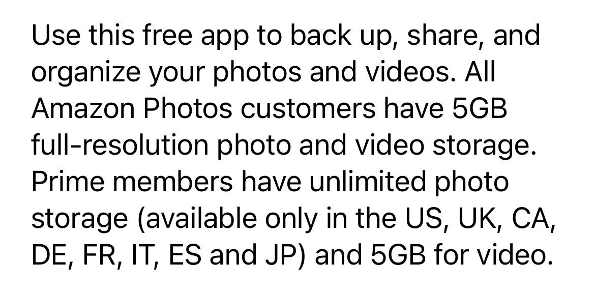 What is the actual cost of Amazon Photos?