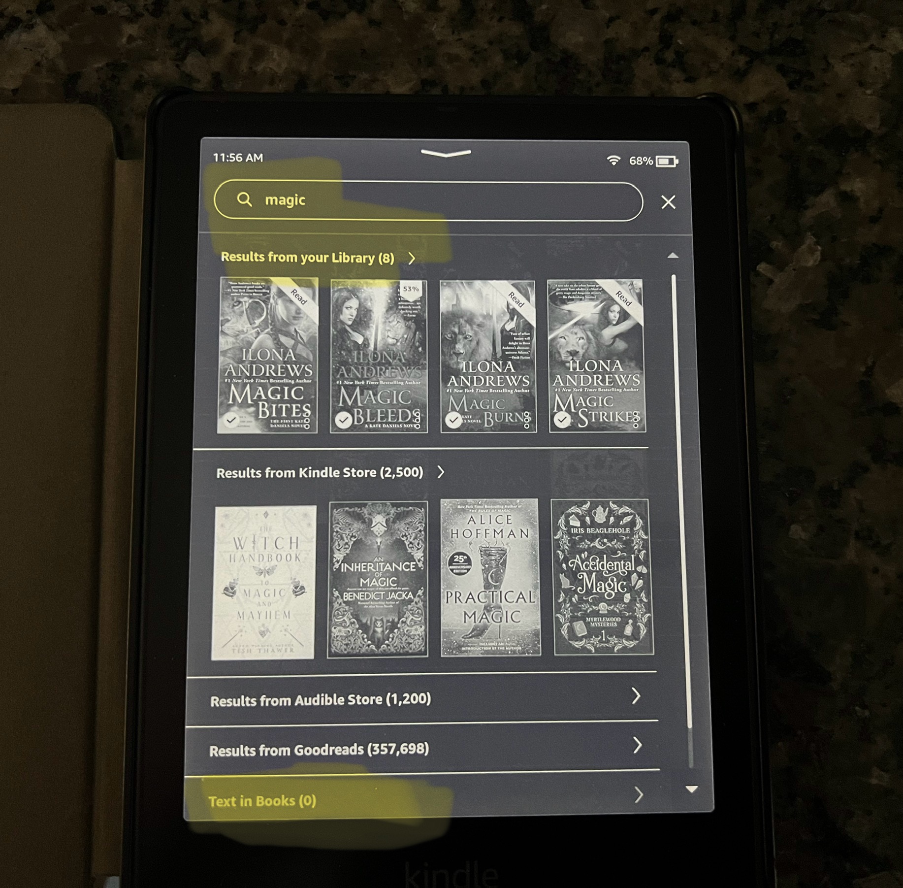 Search function in books not functioning any longer.