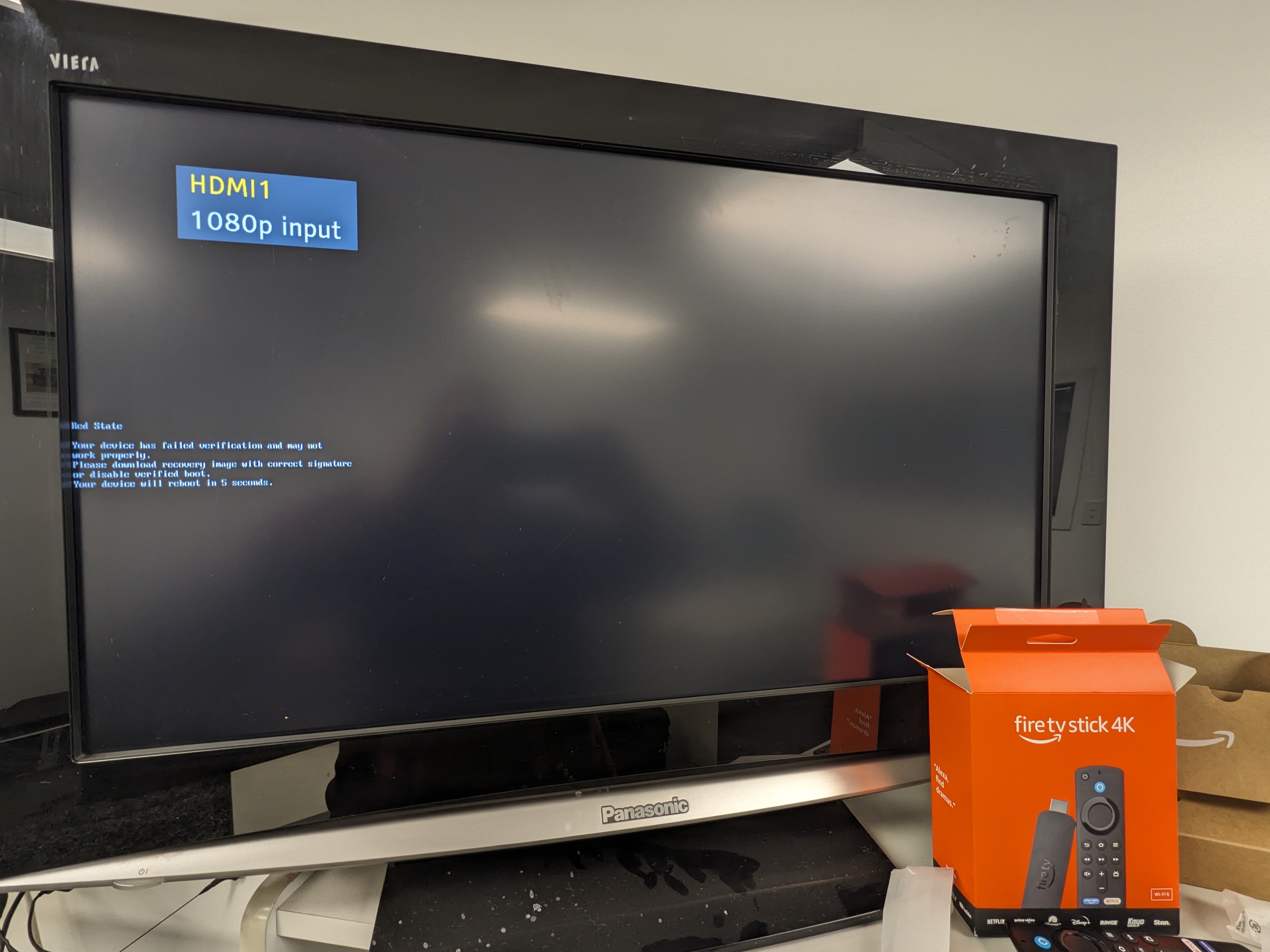 Fire TV Stick wont boot - 'Red state' failed verification download ...