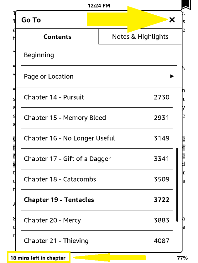When I look to the table of contents to see how much more of the book ...