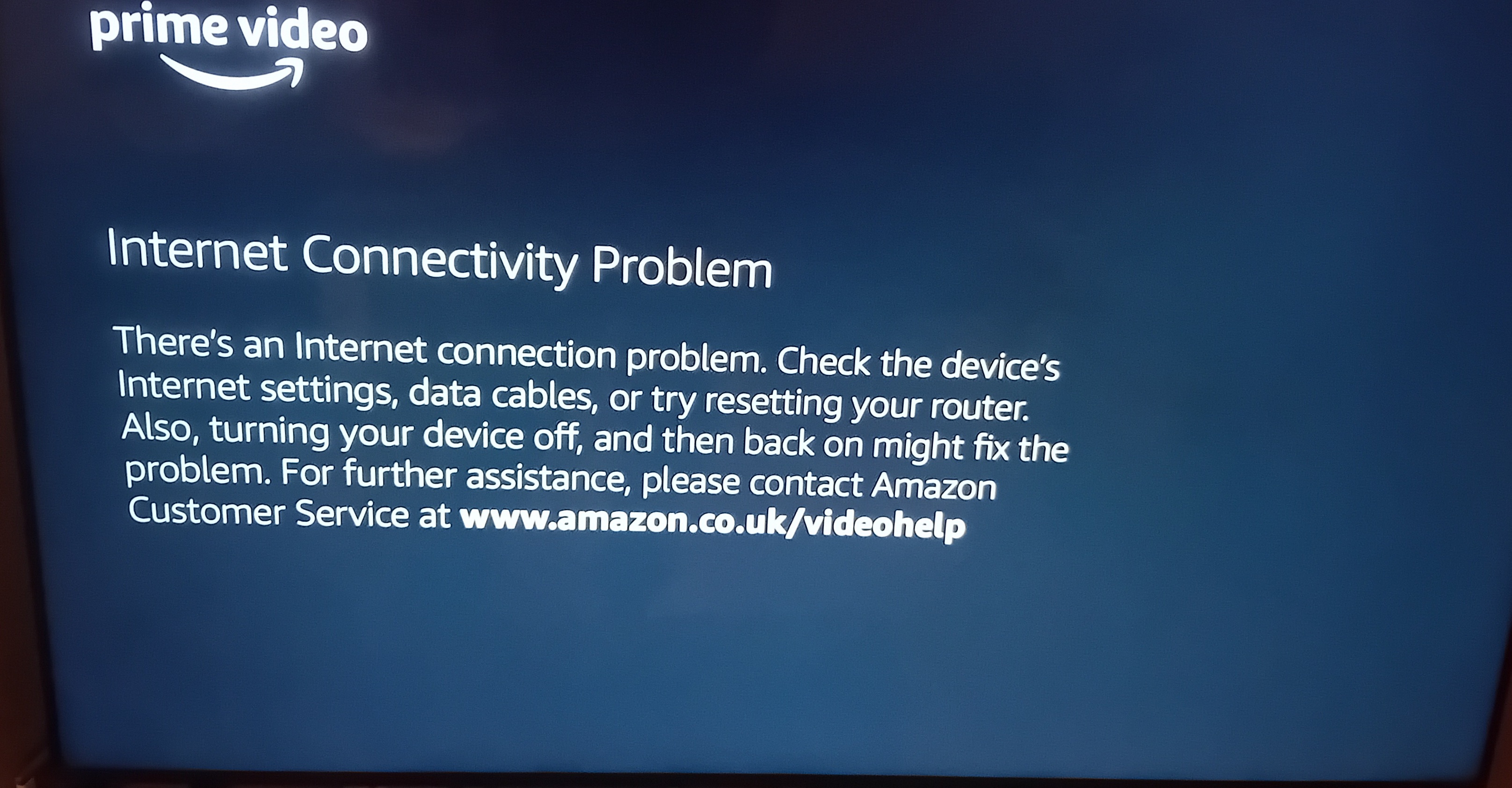 PRIME VIDEO CONNECTIVITY PROBLEM
