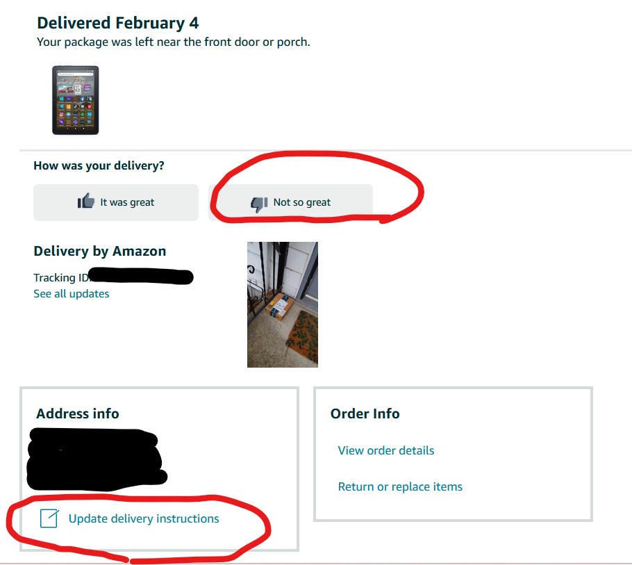 Where do you report & prevent Amazon Drivers from cutting across my lawn