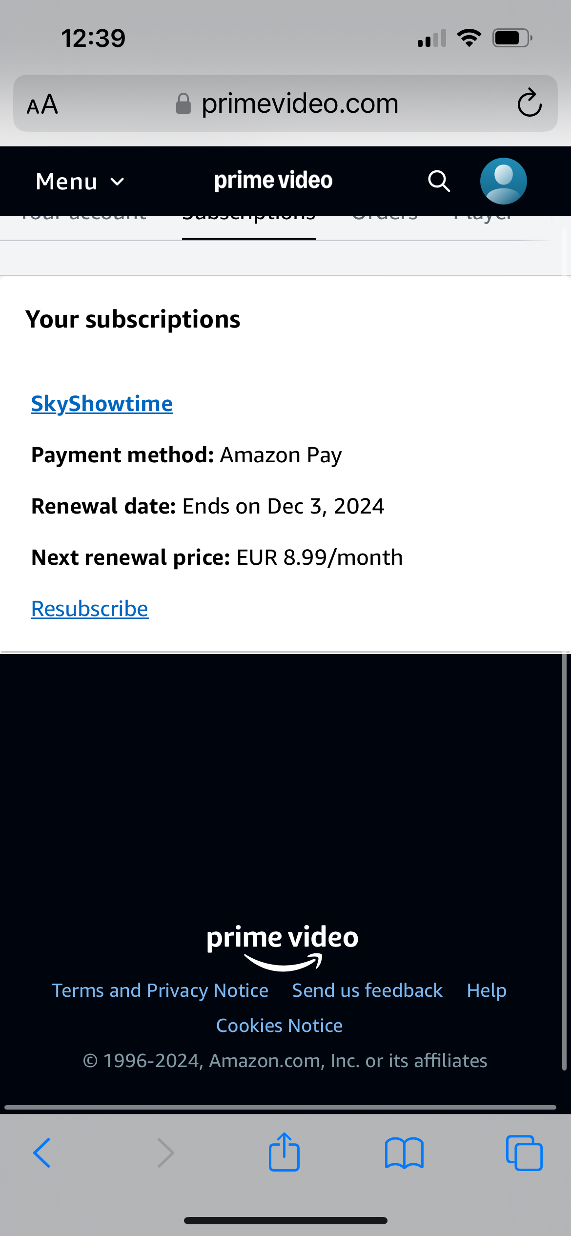 Cancel sky showtime subscription