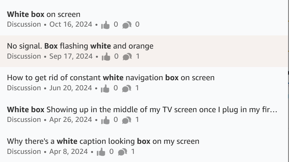 White box on screen