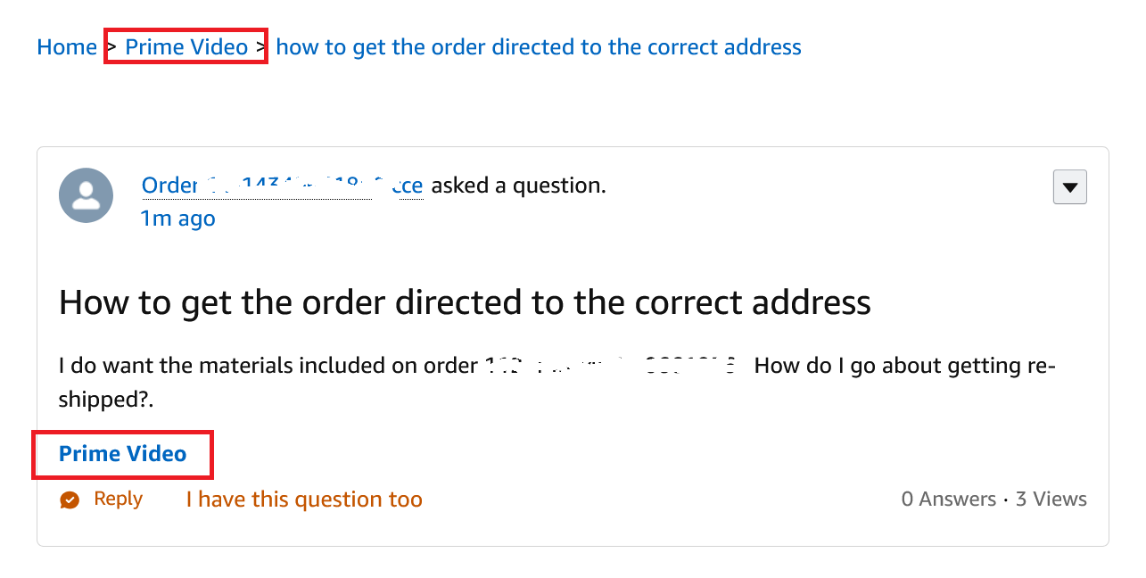 How to get the order directed to the correct address