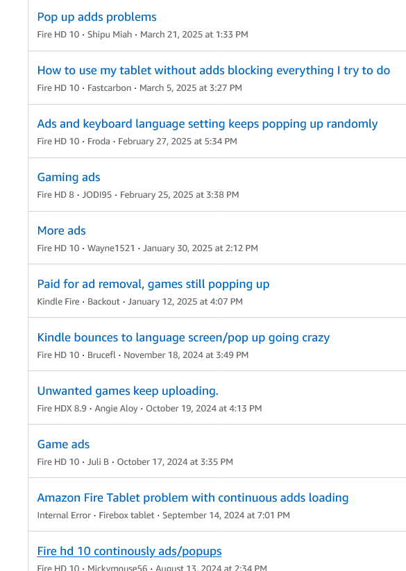 continual ads poppping up.
