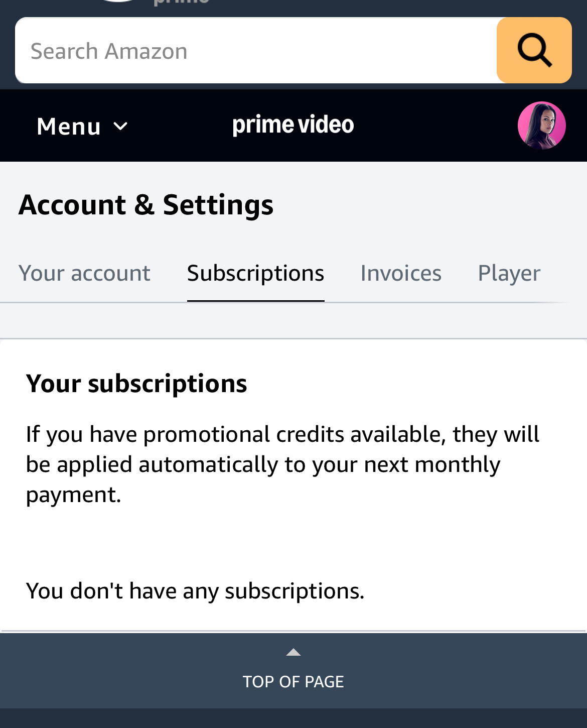 Cannot cancel Prime Video subscription add-on