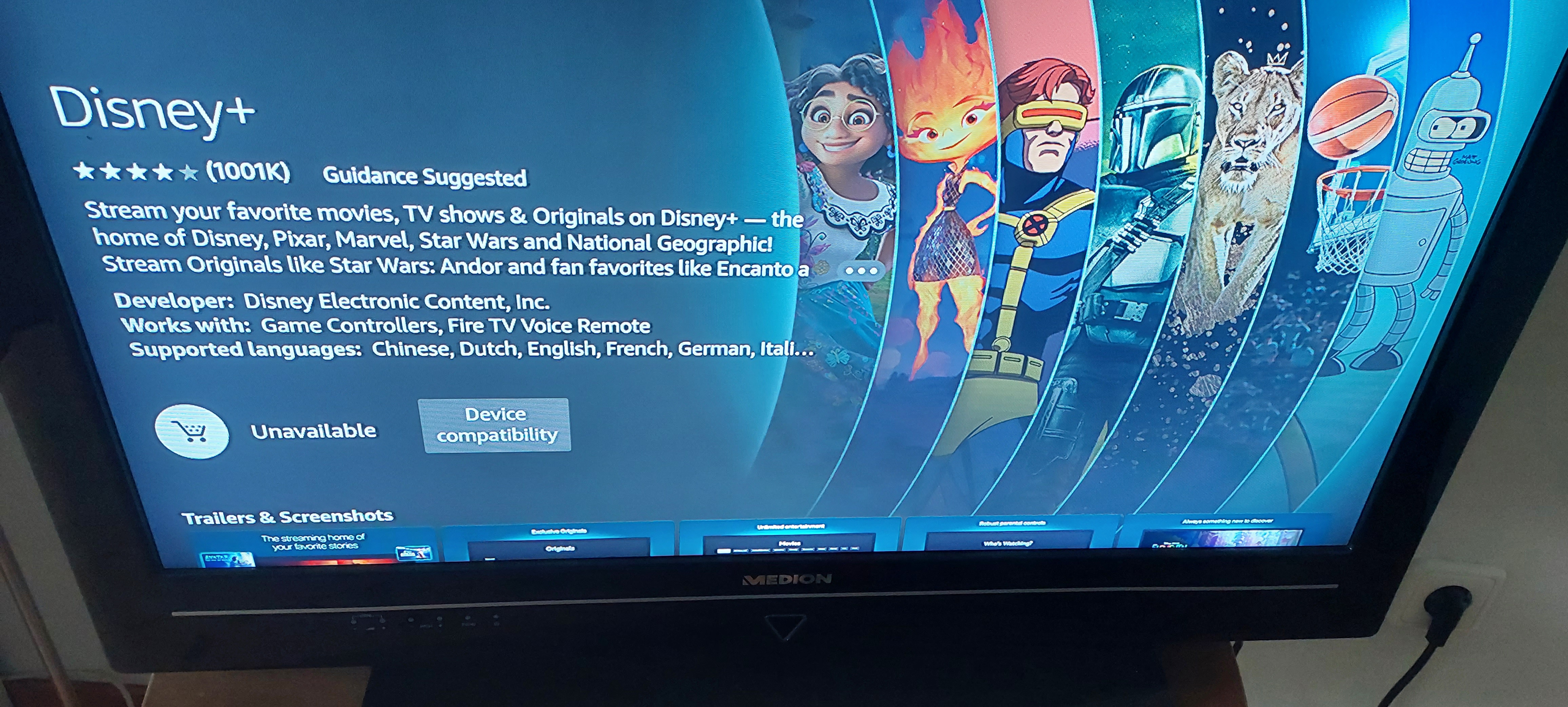 Disney+ showing unavailable