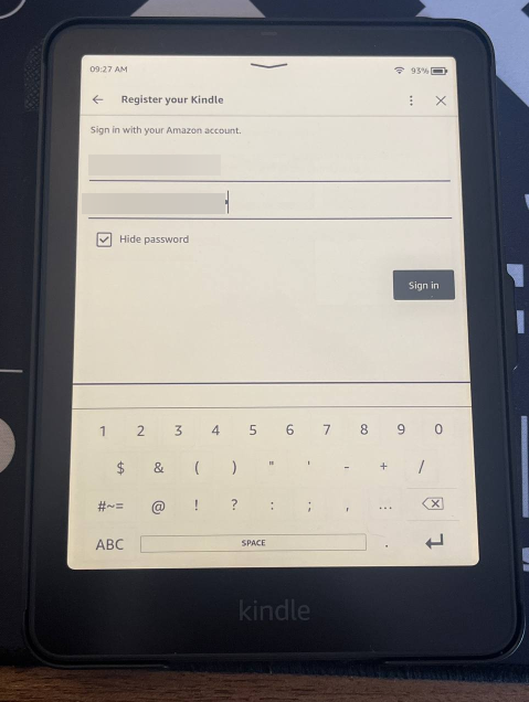 Unable to Sign In to Amazon Account on Kindle Paperwhite (12th Gen)