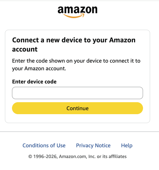 Where to input the "verify account" code for a new kindle?