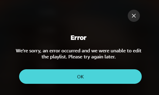 Error Adding Music error message when adding music