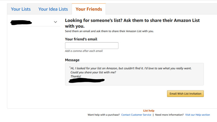 Amazon wish list anonymous address